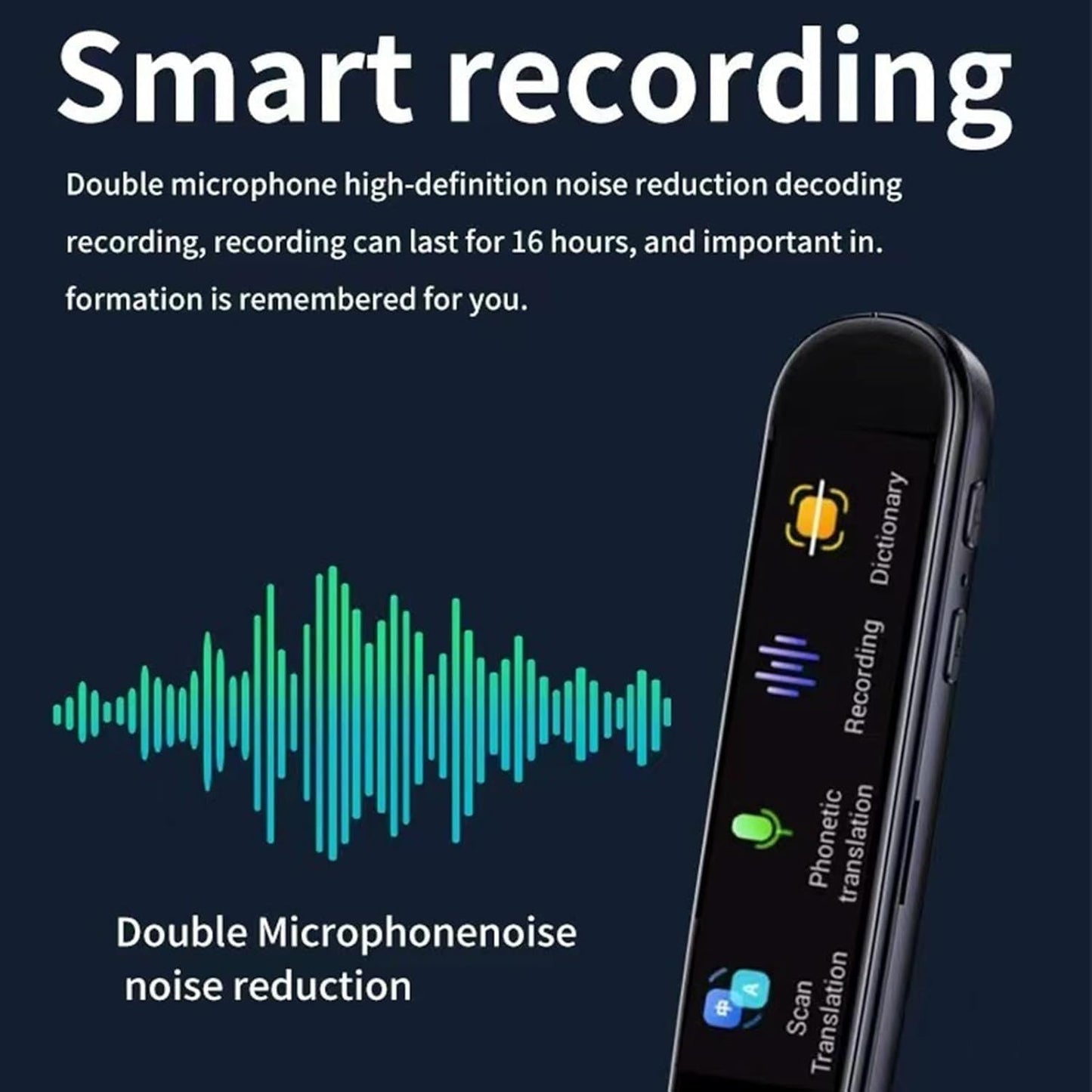 Scan Sense Pen, Scansense AI Smart Pen, Instant AI Answers for Math, History & More Offline Translation (60+ Languages), Camera, Bluetooth, Music & File Storage(Black)